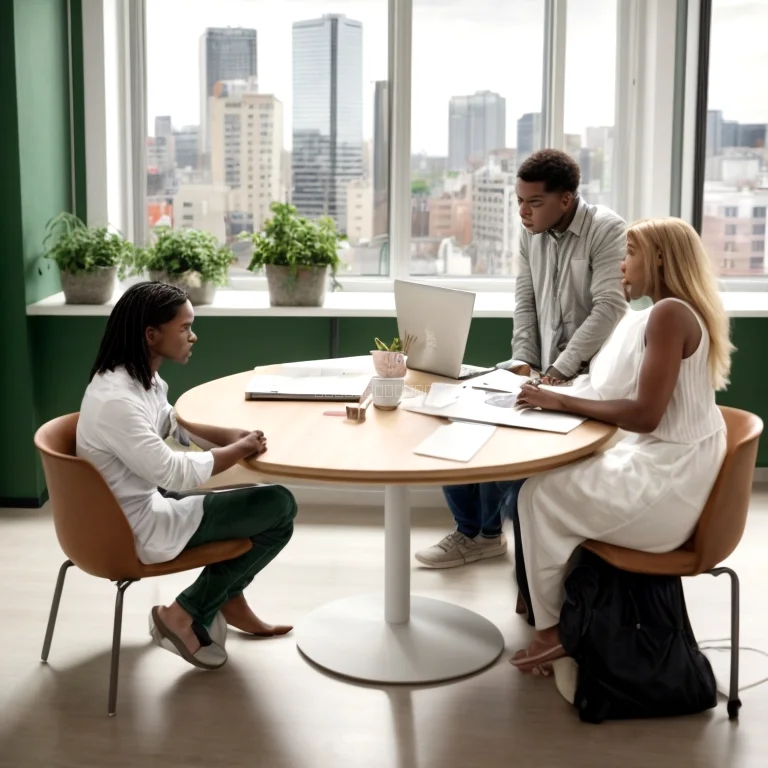 Teammitglieder lernen gemeinsam in einem modernen Büro